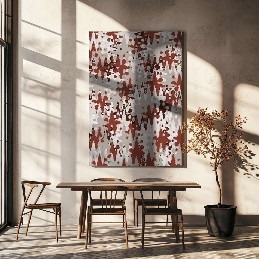 Karmozijnrode golven | Canvas