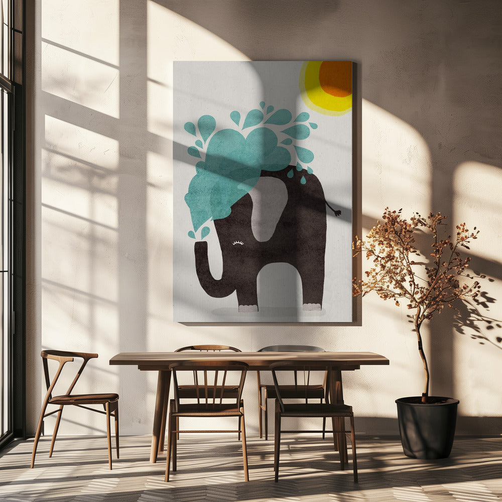 Olifant spettert | Canvas
