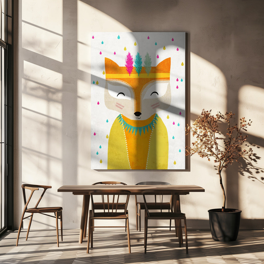 Gevederde vossenkop | Canvas