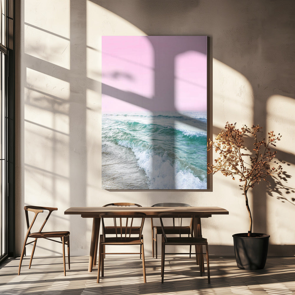 Roze Luchtstrand | Canvas