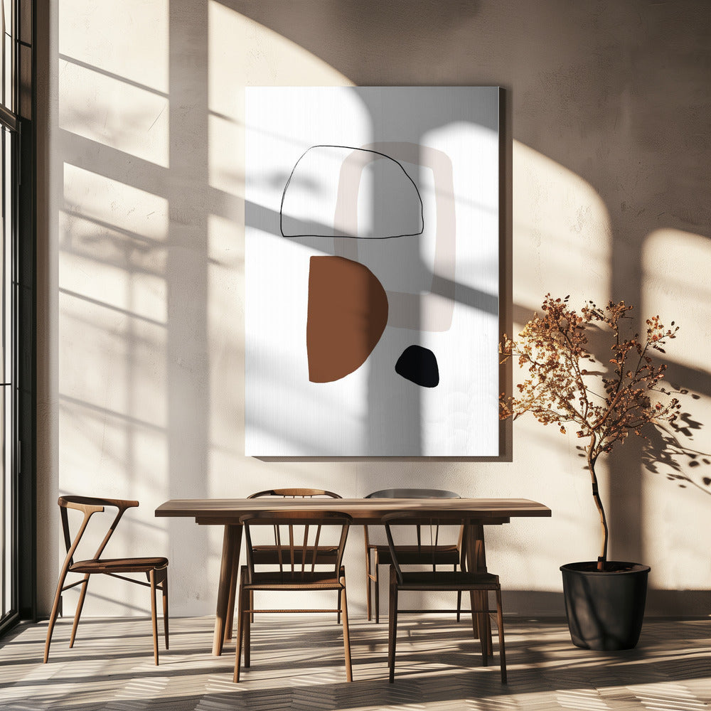 Minimalistische geometrische vormen in aardse tinten | Canvas
