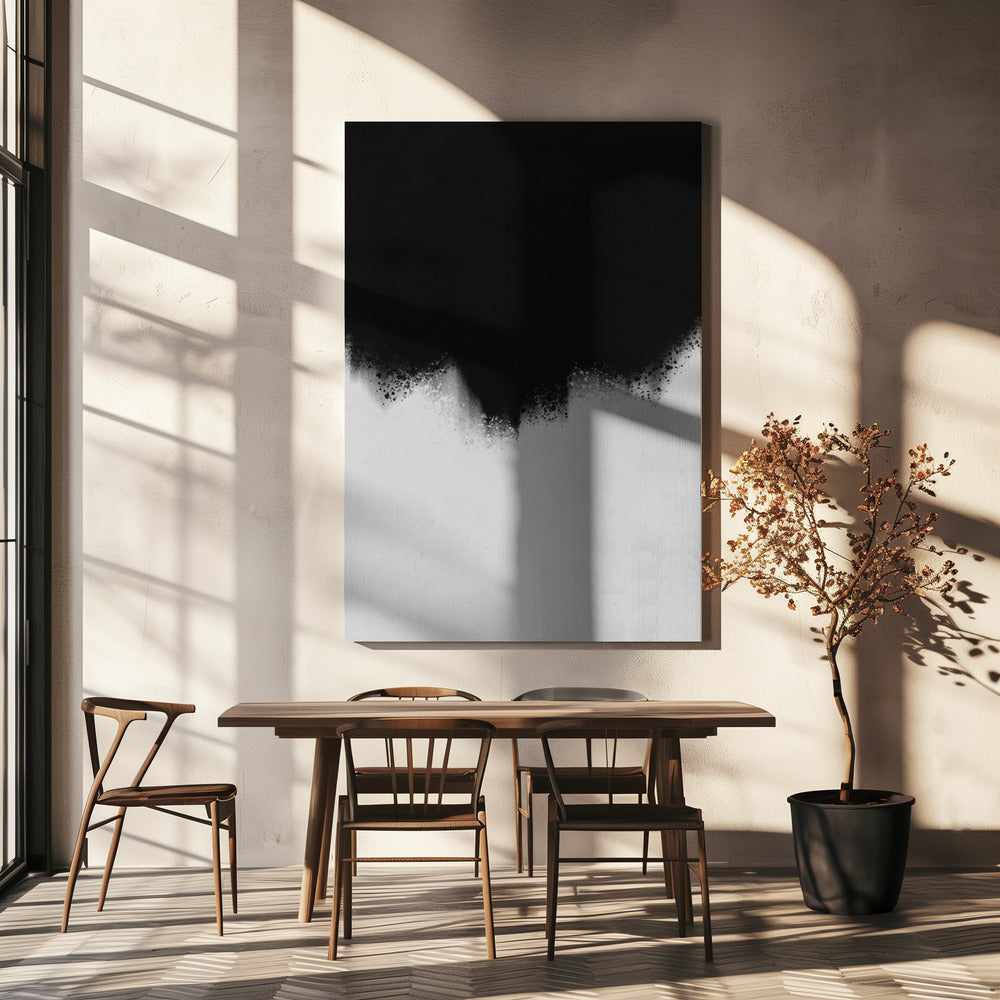 Monochrome stroom | Canvas