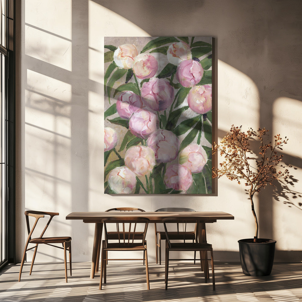 Valenty schilderachtige pioenrozen | Canvas