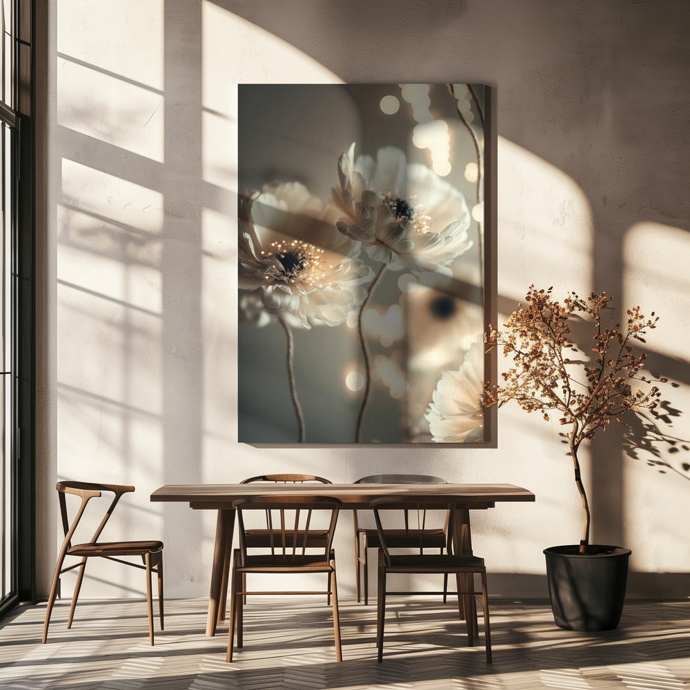 Bloemblaadjes en gloed | Canvas