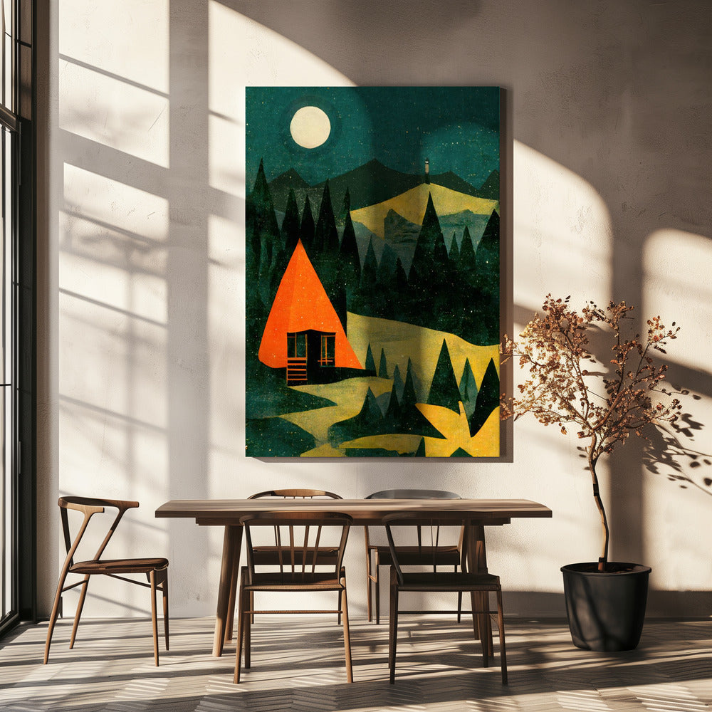 Maanverlichte hutdroom | Canvas