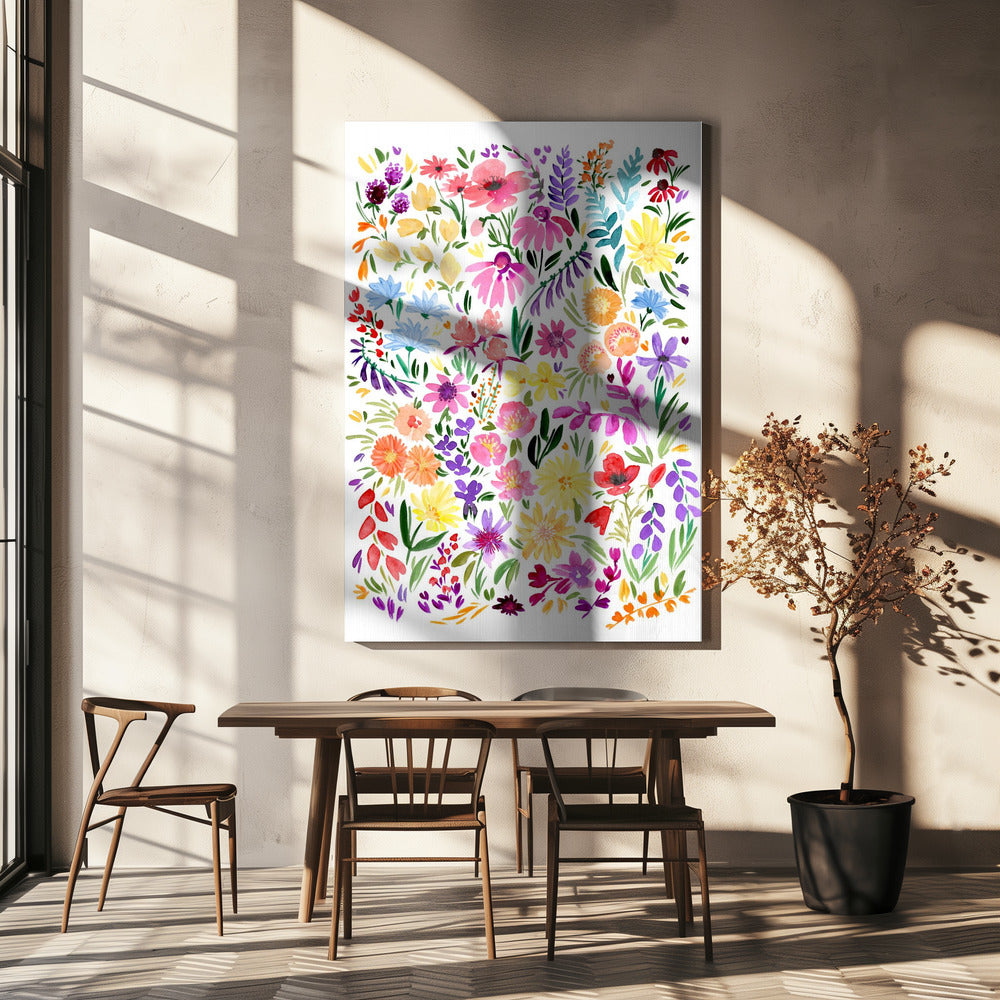 Wilde bloemenweide | Canvas