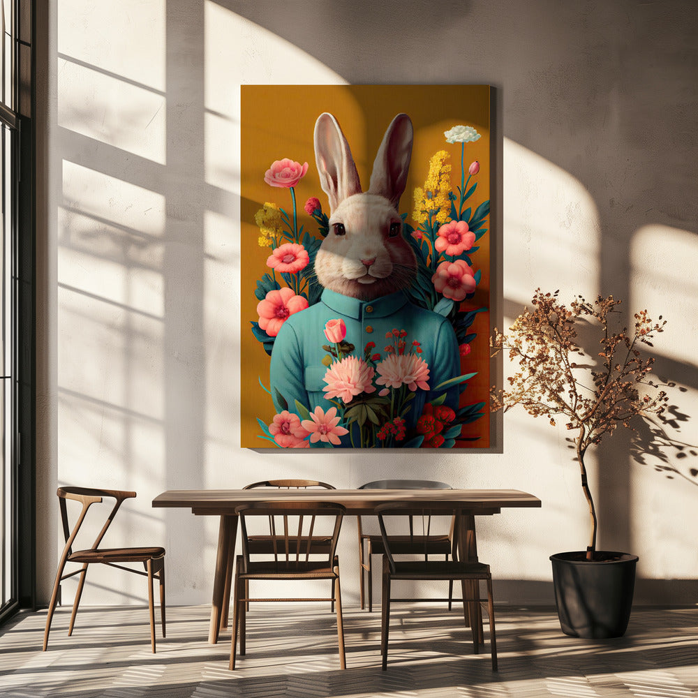 Konijn in bloei | Canvas
