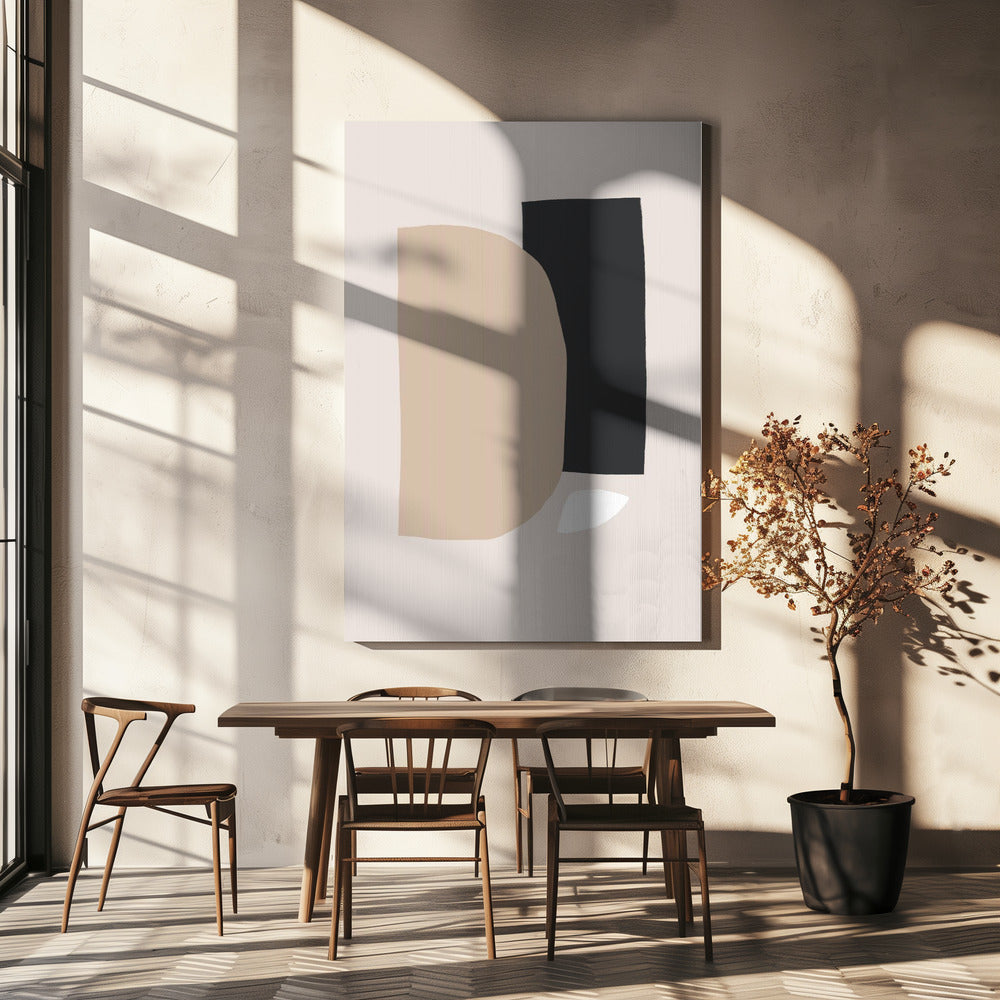 Geometrische vormen in neutrale tinten | Canvas