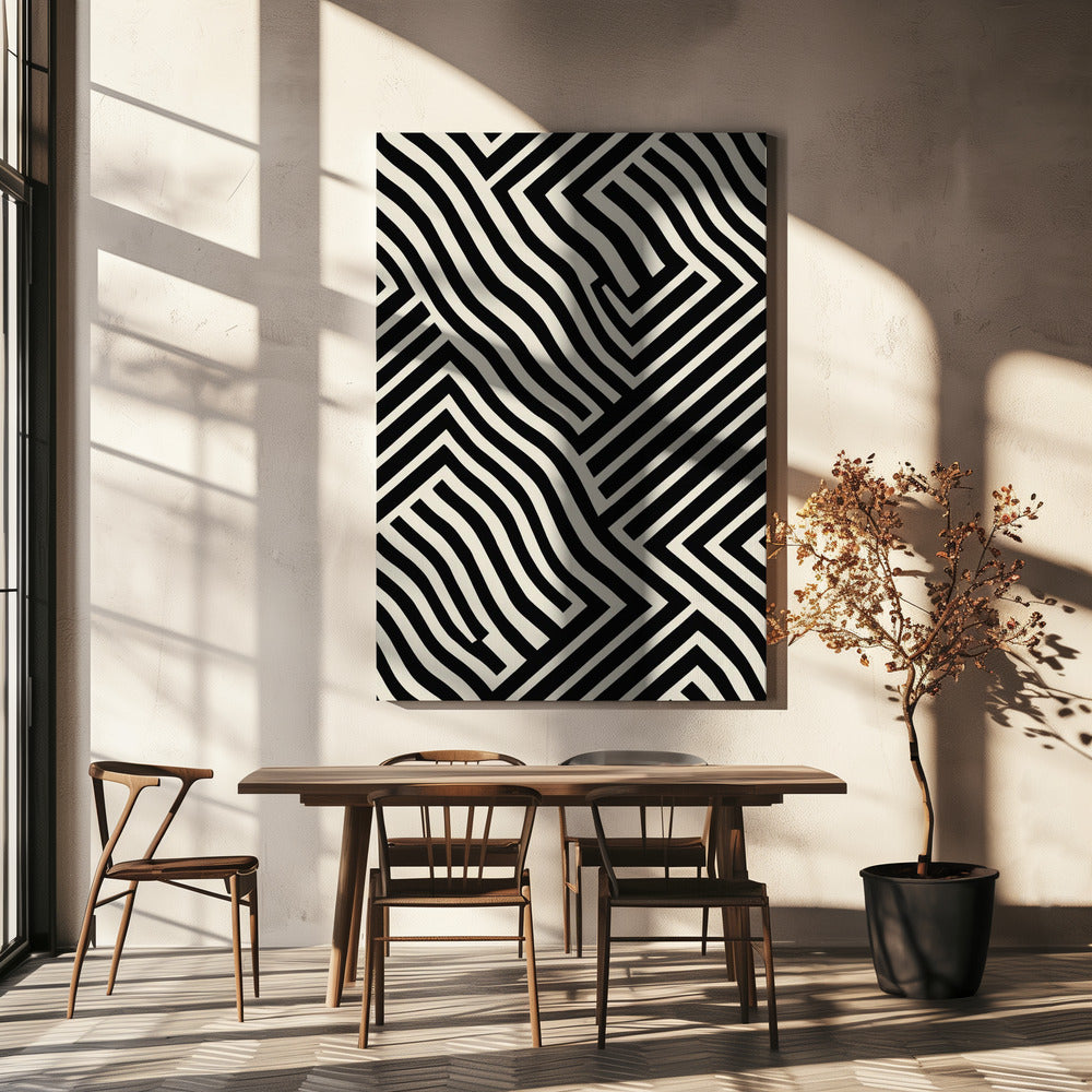 Zebra Doolhof | Canvas