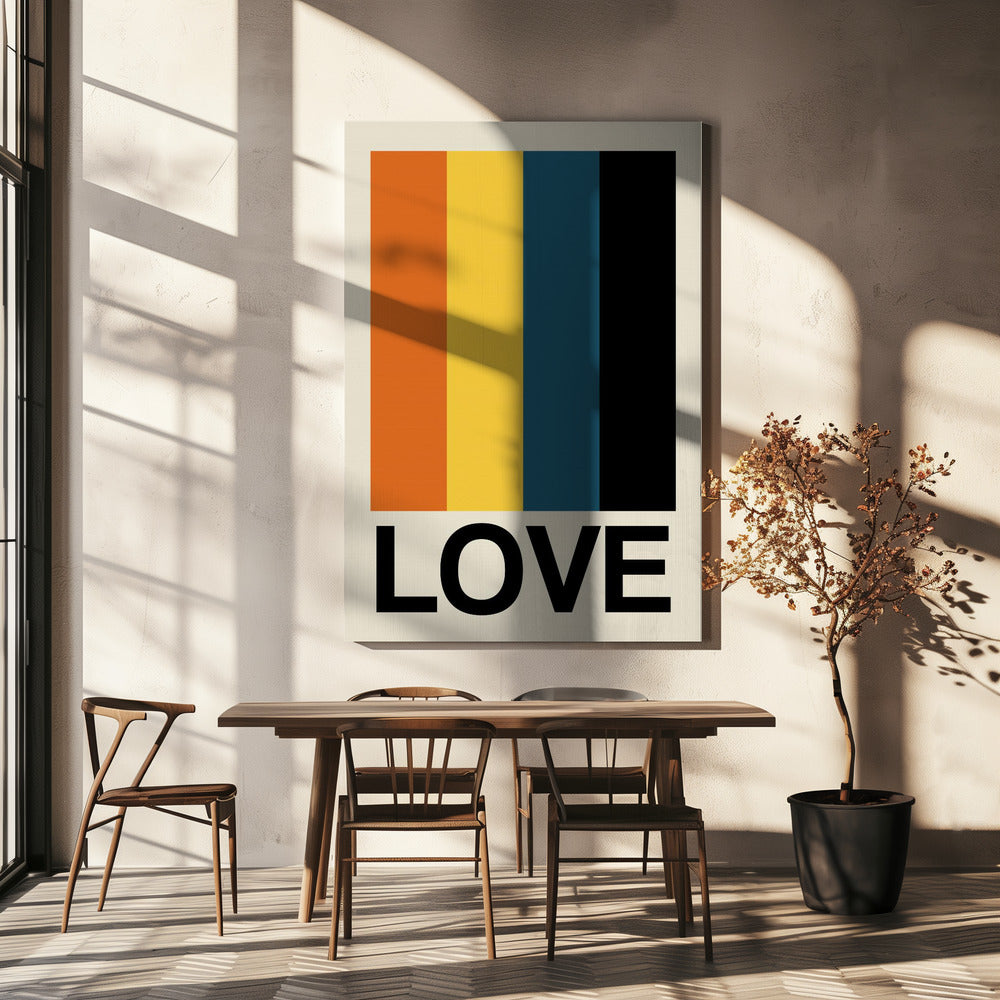 Retro streep LOVE Sundaze | Canvas