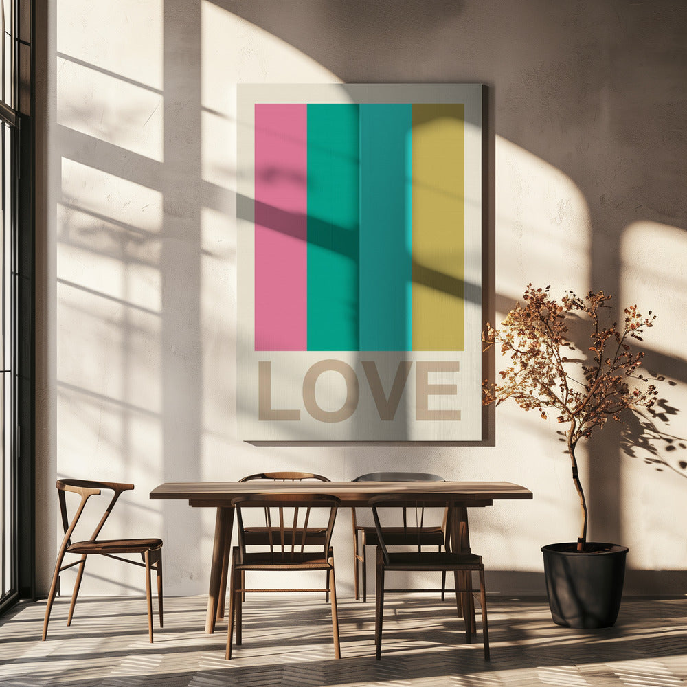 Retro Streep LOVE Citrus | Canvas