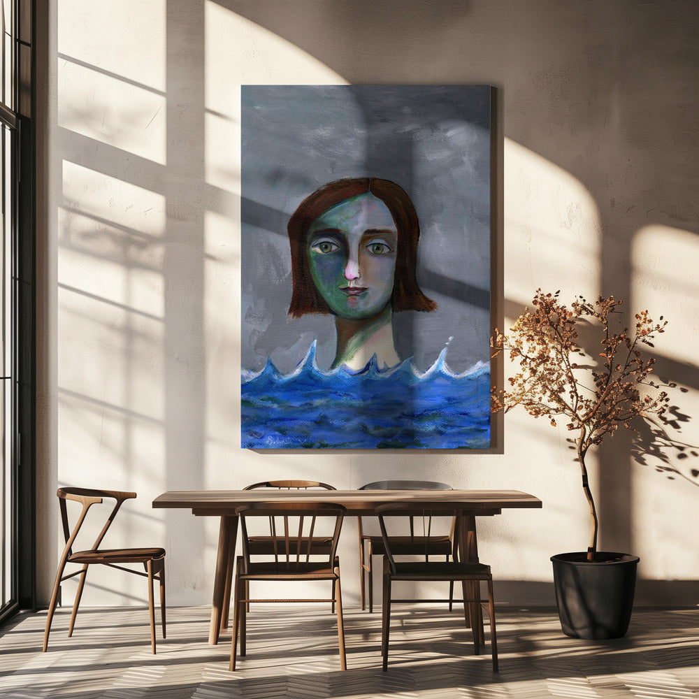 Zwemmend meisje | Canvas