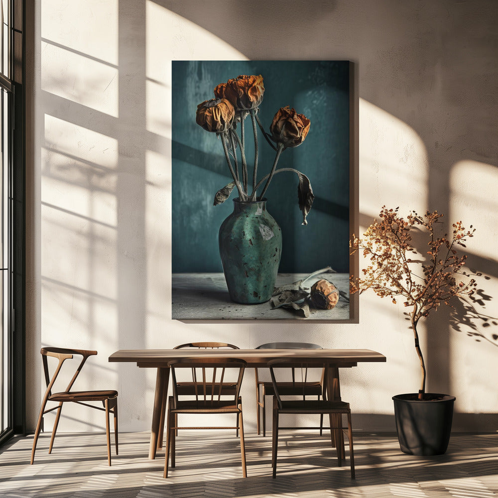Verwelkende bloemen | Canvas