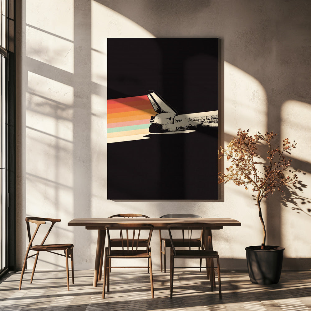 Ruimteschip Regenboog | Canvas
