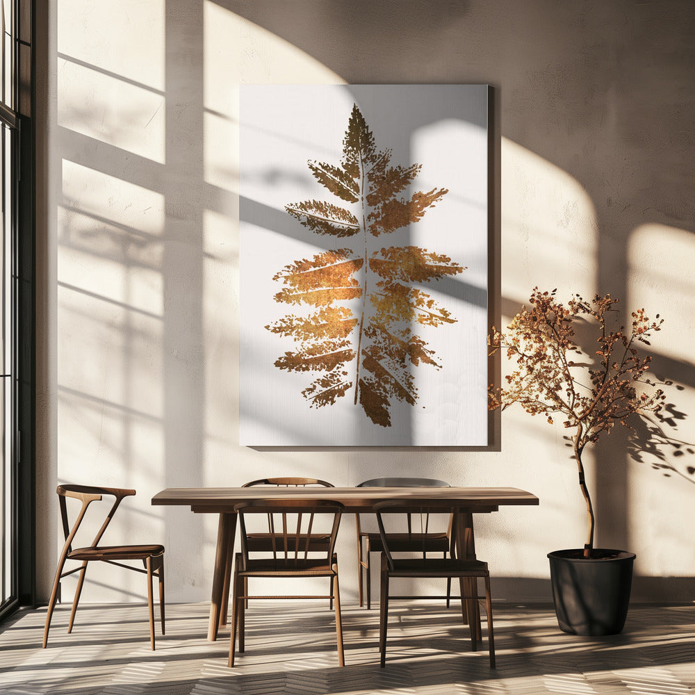 Oak Leaf Print   Gold | Canvas