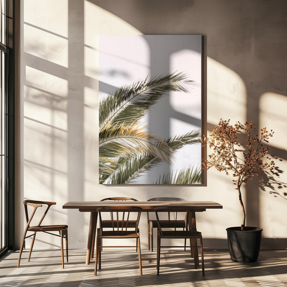 Serene palmen zwaaien | Canvas