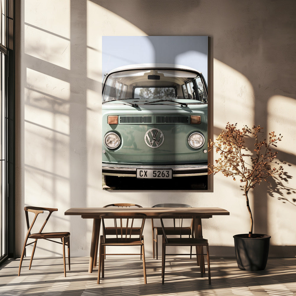 Klassiek design in zachte groene tinten Auto's | Canvas