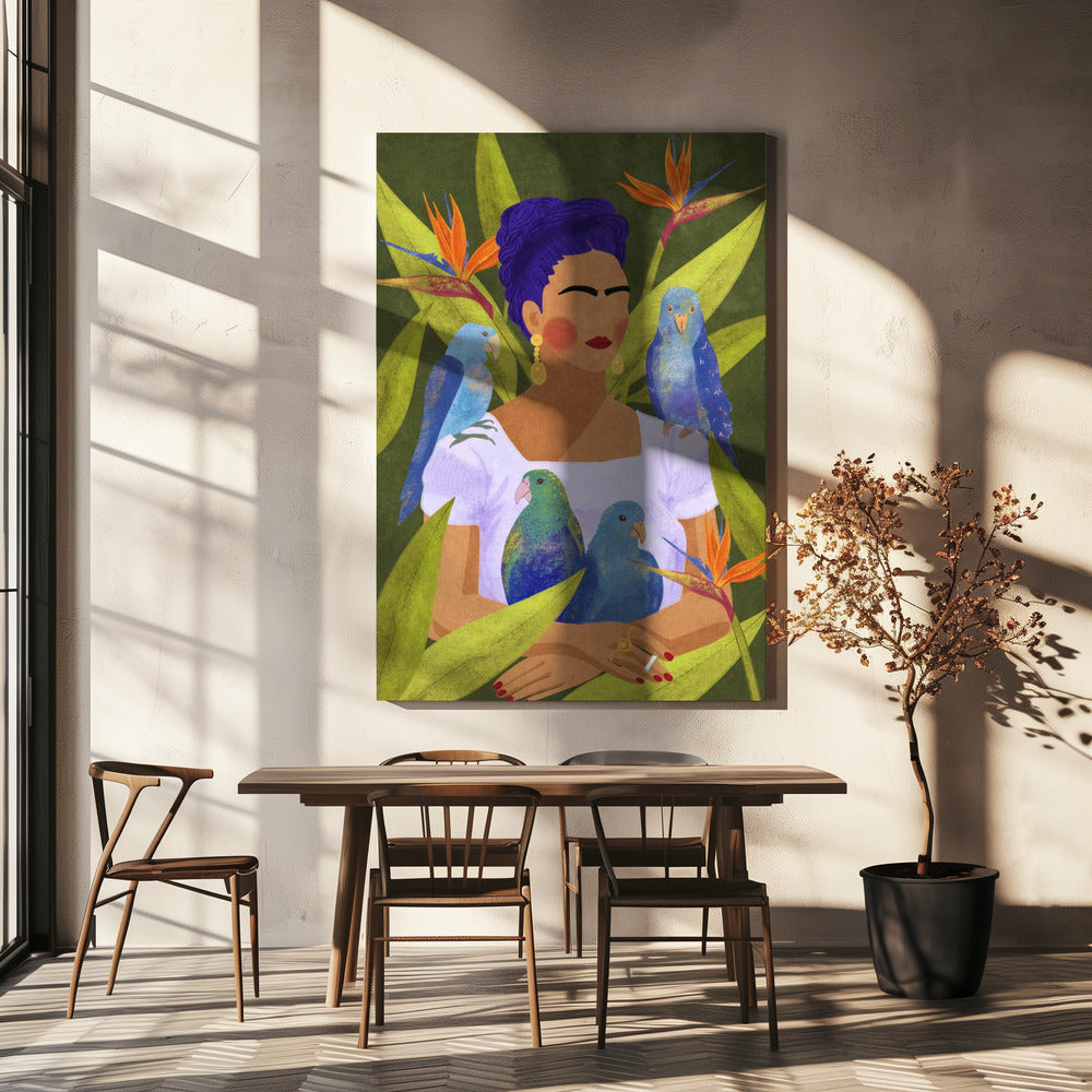 Frida en vogels | Canvas