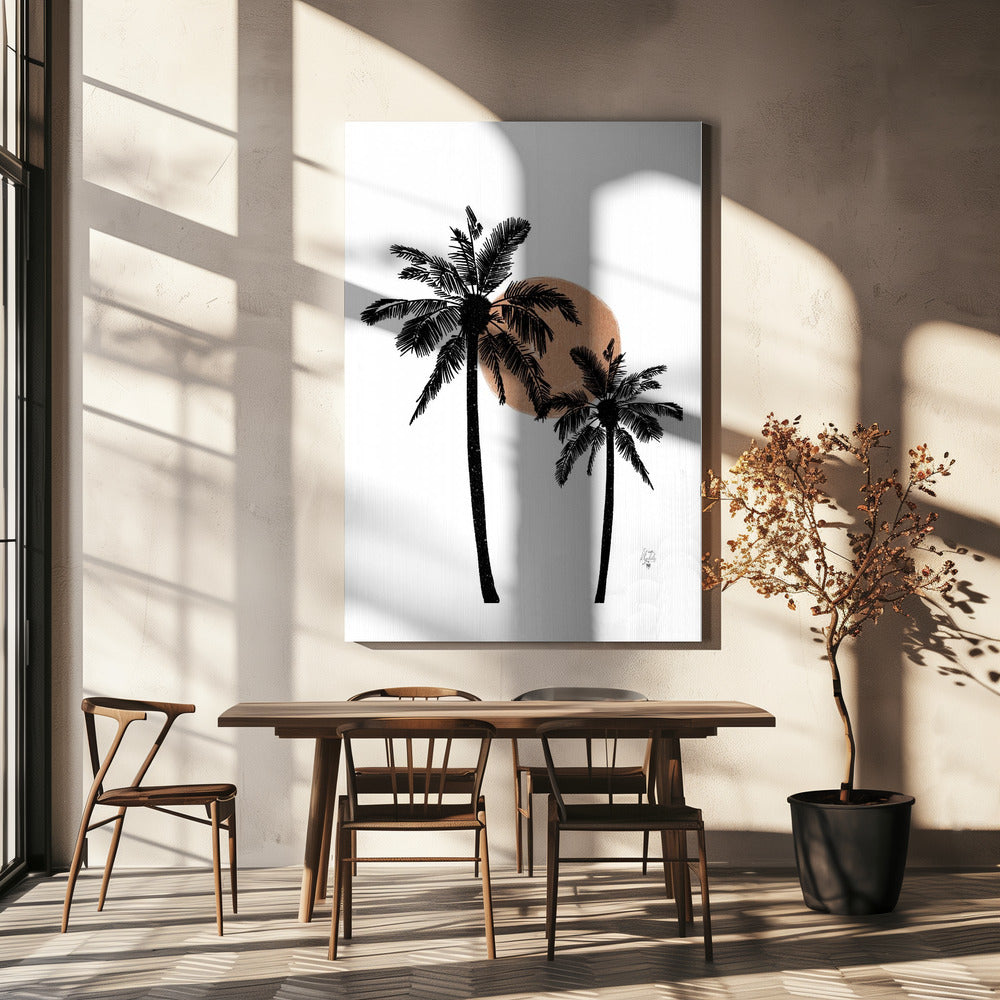 Witte achtergrond palmbomen Erum Khalili.png | Canvas