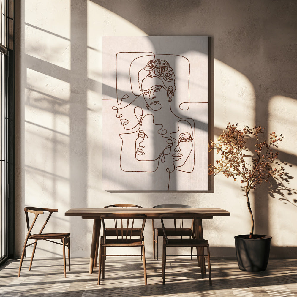 Verstrengelde Gezichten | Canvas