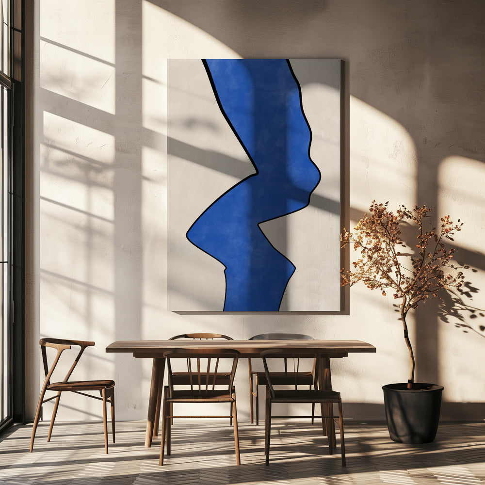 Gedurfde blauwe contour | Canvas