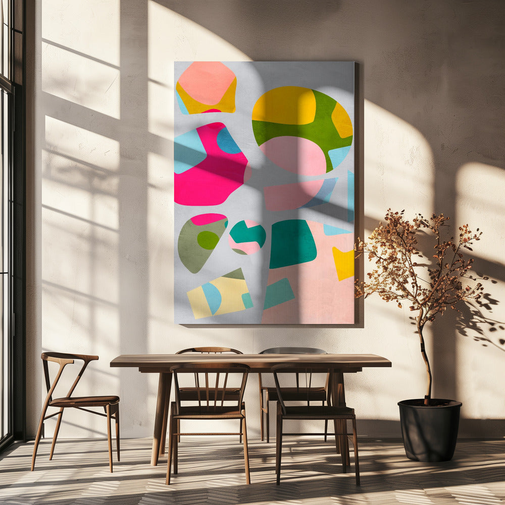 Minimale uitsparing kleurrijk | Canvas