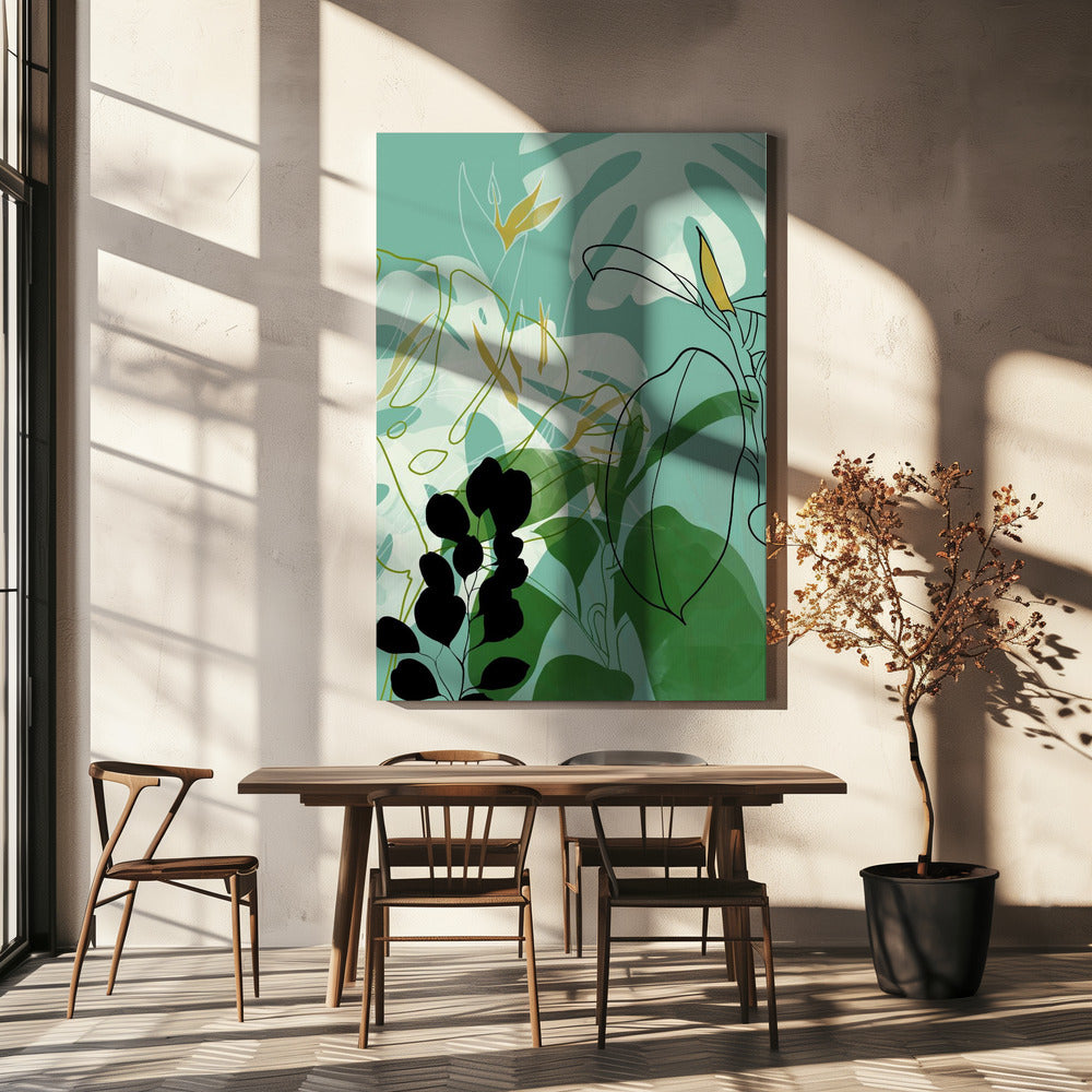 Bladerenlijn Boho2 | Canvas