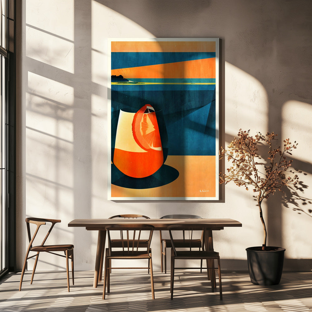 Negroni bij zonsondergang | Canvas
