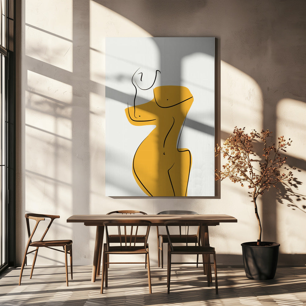 Elegant vrouwelijk naaktsilhouet | Canvas