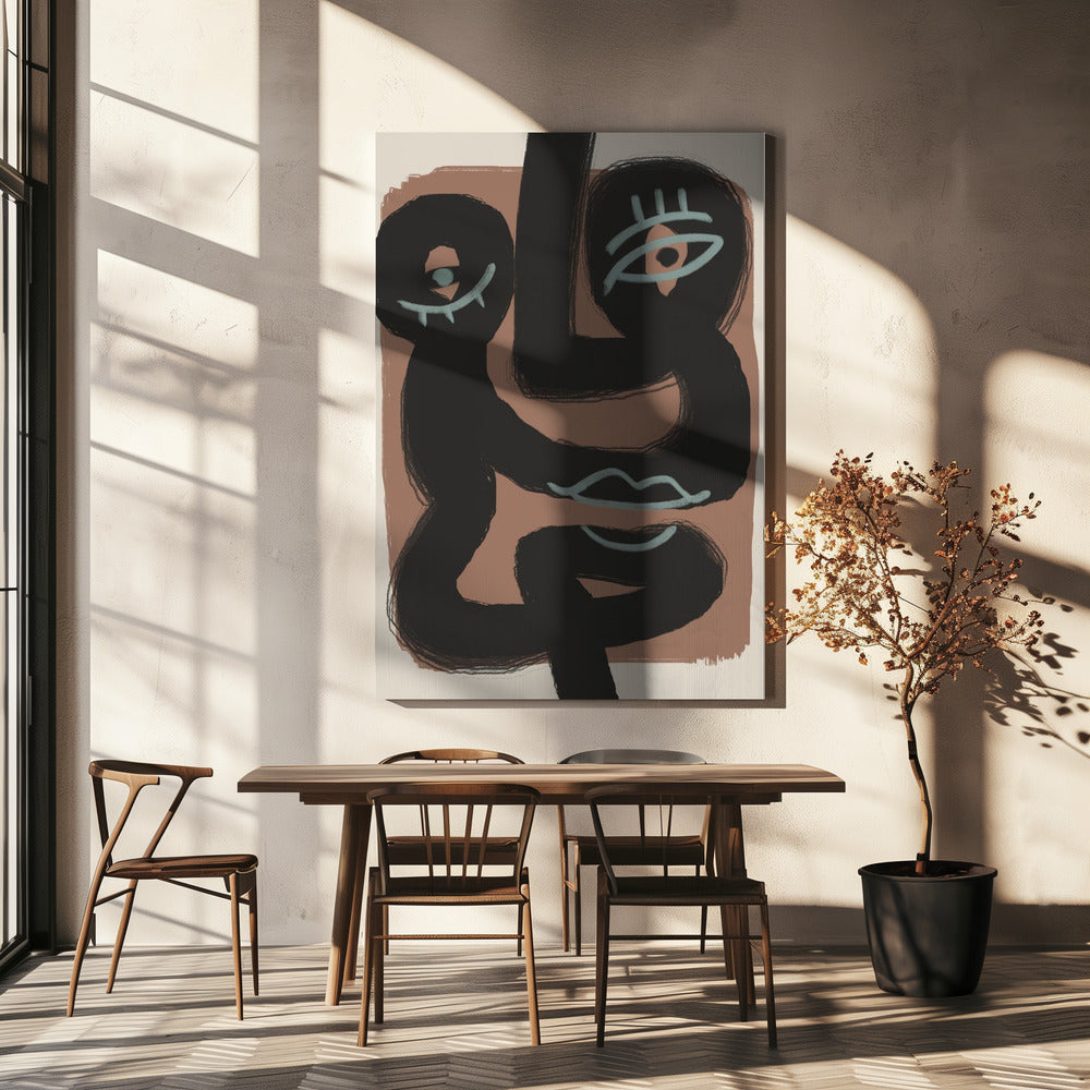 Abstract Zwart Portretpaar | Canvas