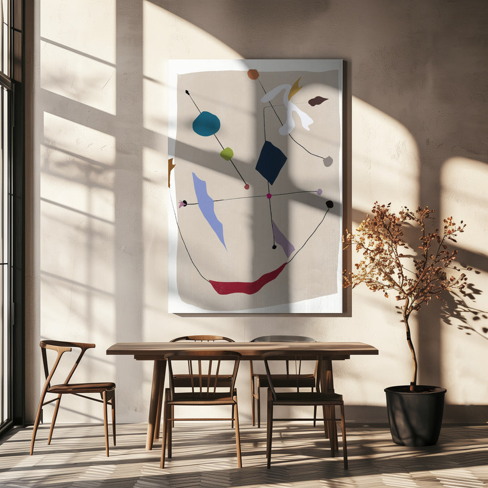 Minimalistic Lines and Colorful Shapes | Canvas