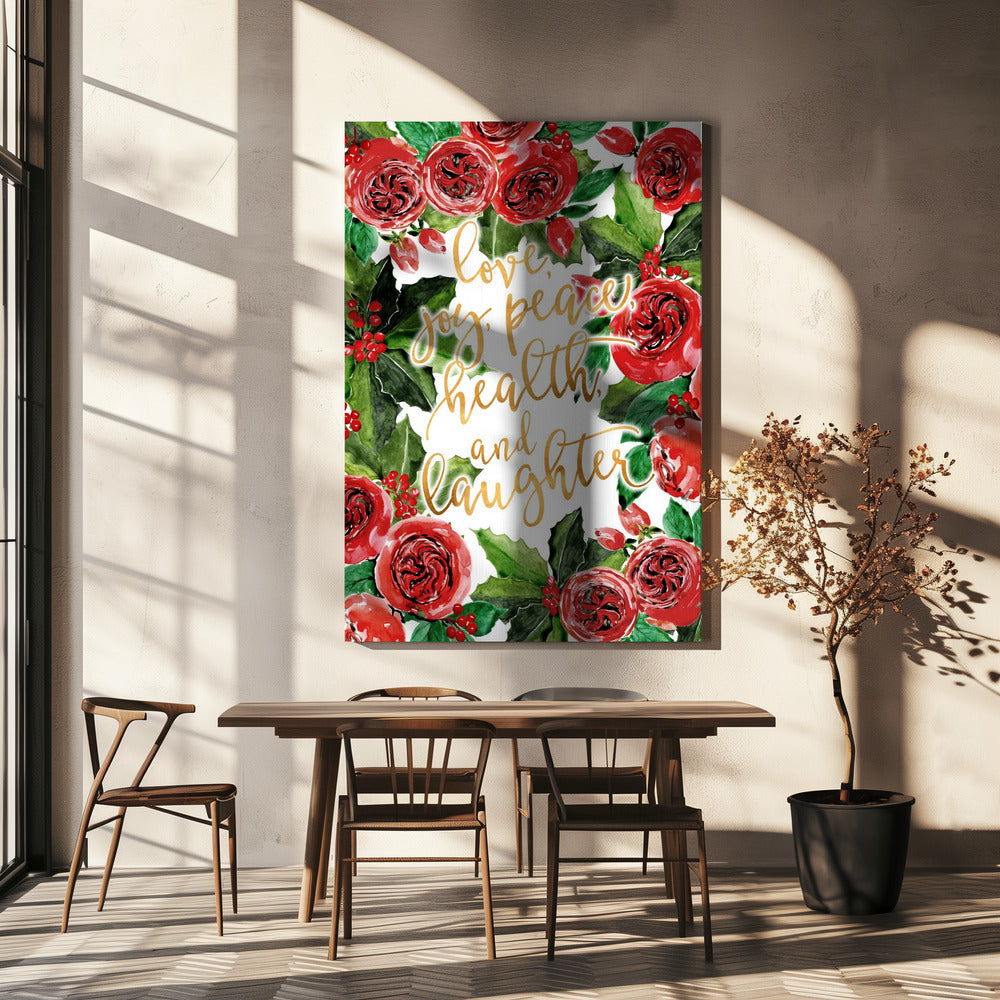 Beste wensen vakantie rode rozen | Canvas