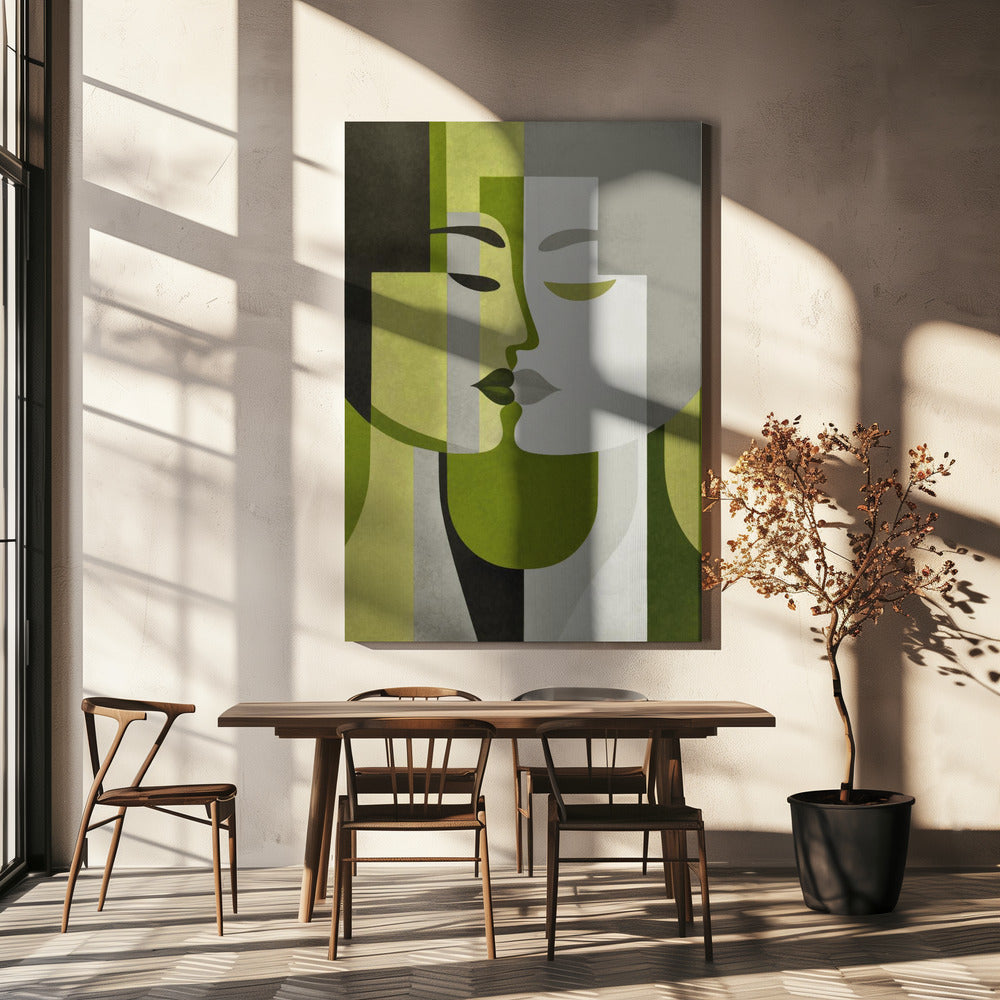 Kus me groengrijs | Canvas
