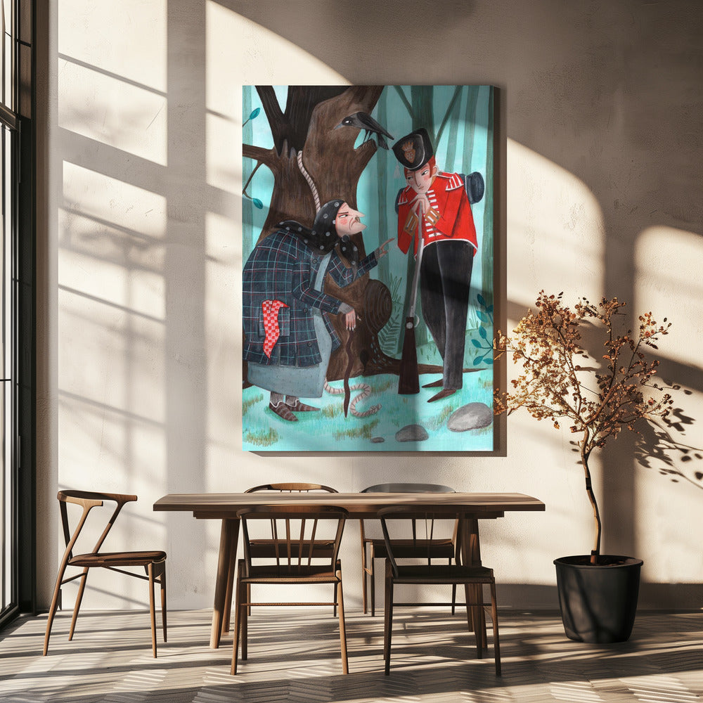 Fairy tale soldier and the witch | Canvas