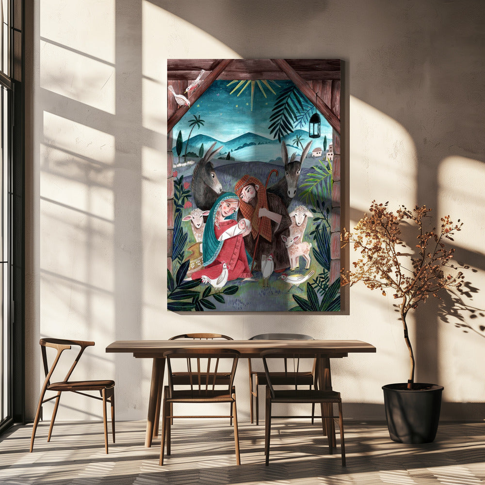 Christmas with Mary and baby Jesus | Canvas