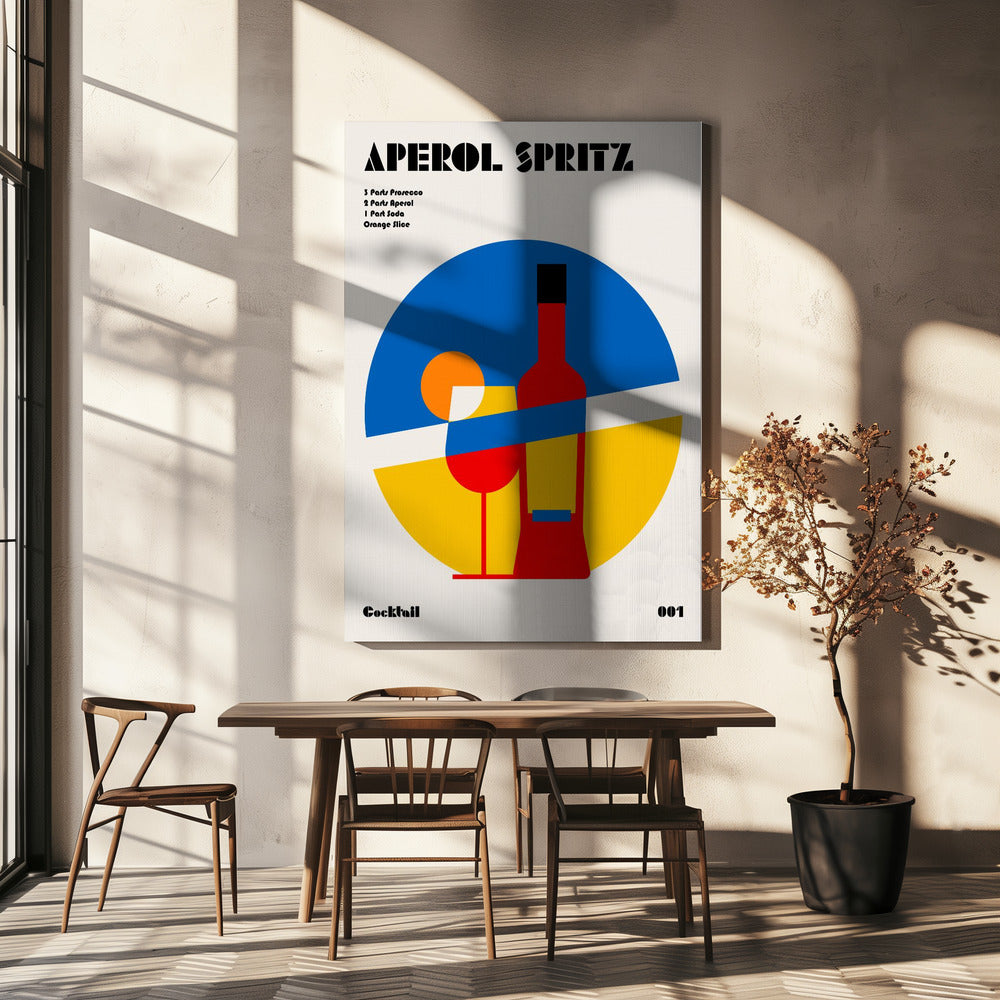 Aperol Spritz Cocktail Bauhaus Kunstdruk | Canvas