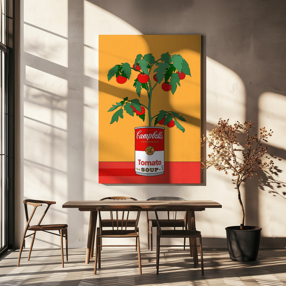 Campbells Soup Tomatenplant Retro Illustratie | Canvas