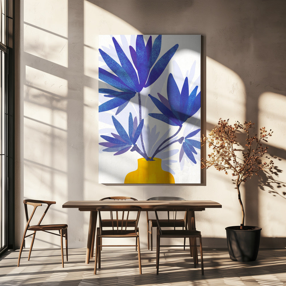 Indigo Bloemen | Canvas