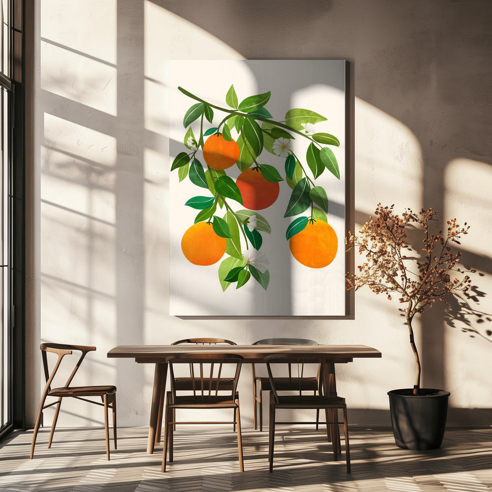 Sinaasappels en bloesems II | Canvas