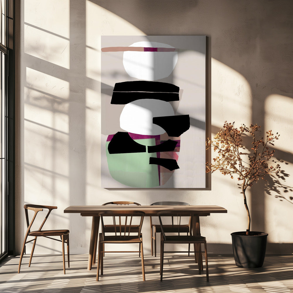 Gekleurd Abstract Zwart Nr. 2 | Canvas