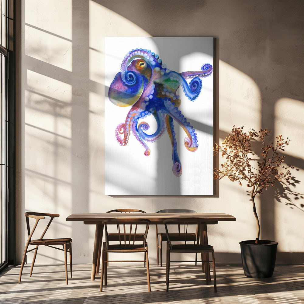 Blauwe zee-octopus | Canvas