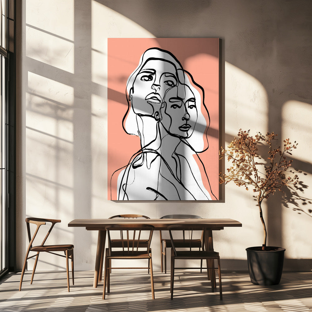 Verstrengelde Gezichten | Canvas