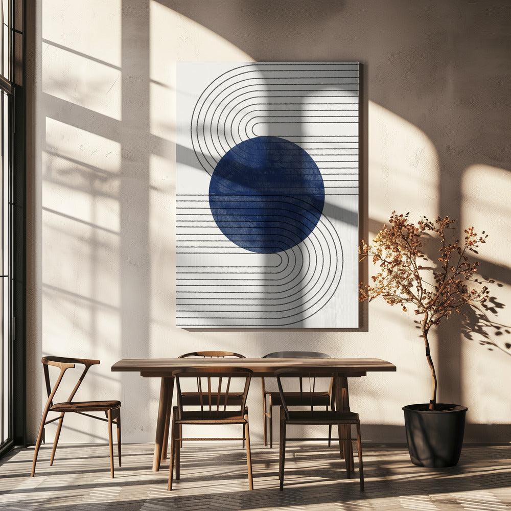 Blauwe Eclipslijnen | Canvas