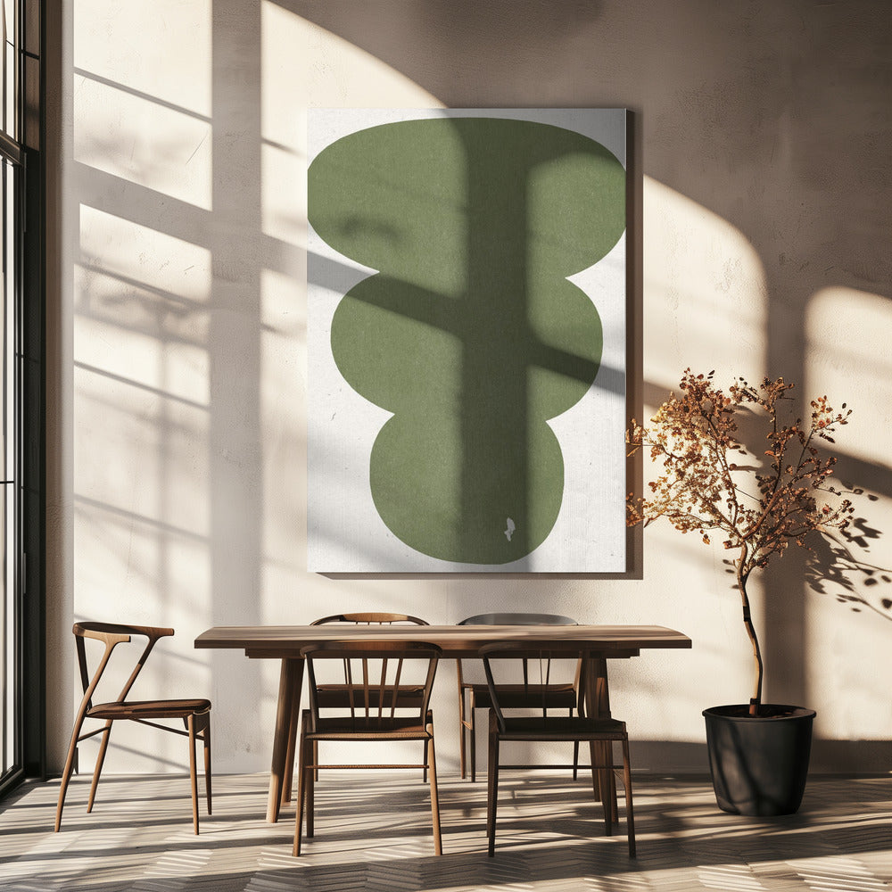 Groen Eenvoudige Retro Vormen | Canvas