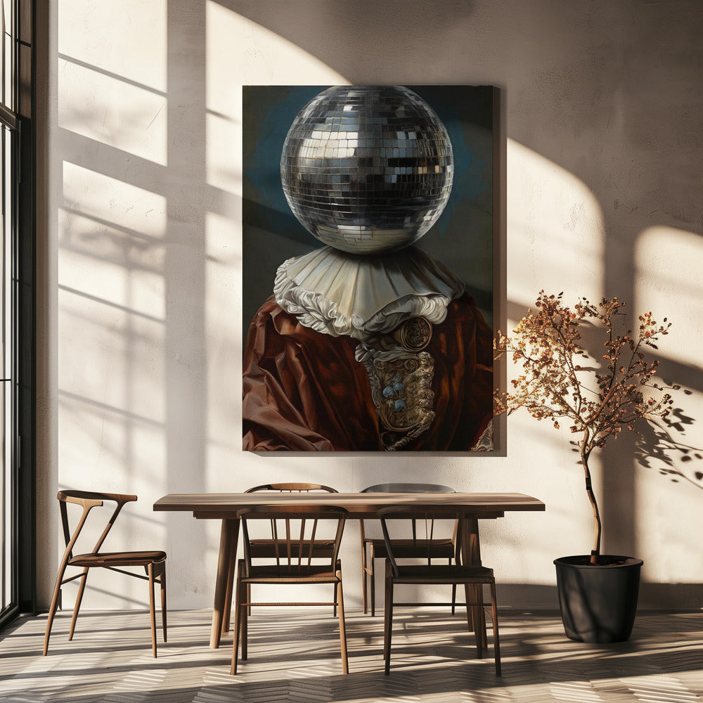 Antieke discobal, een man met discohoofd | Canvas
