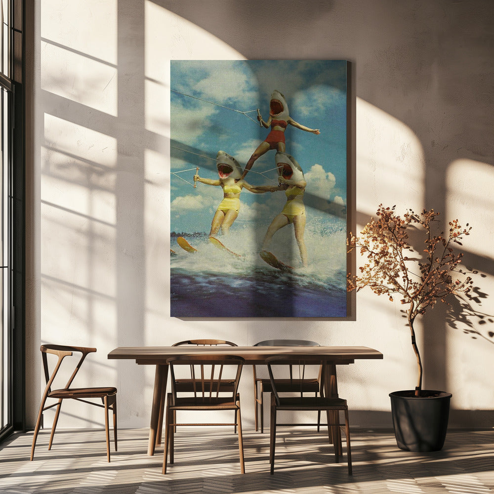 Op Evil Beach - Haaienaanval | Canvas