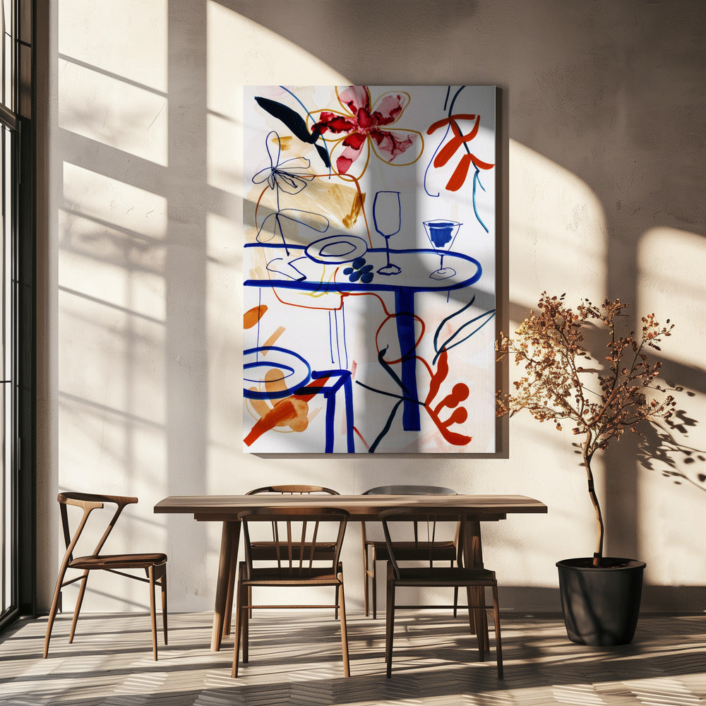 Levendige tafelscène | Canvas