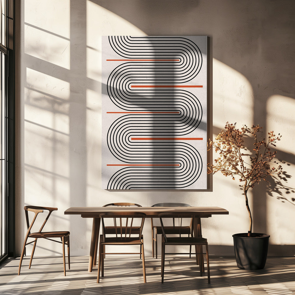 Gebogen ritmelijnen | Canvas