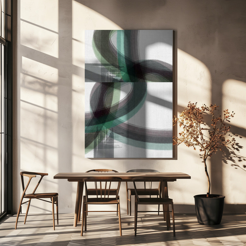 Groene Curve 2 | Canvas
