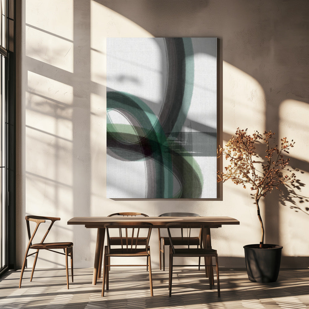 Groene curve 1 | Canvas